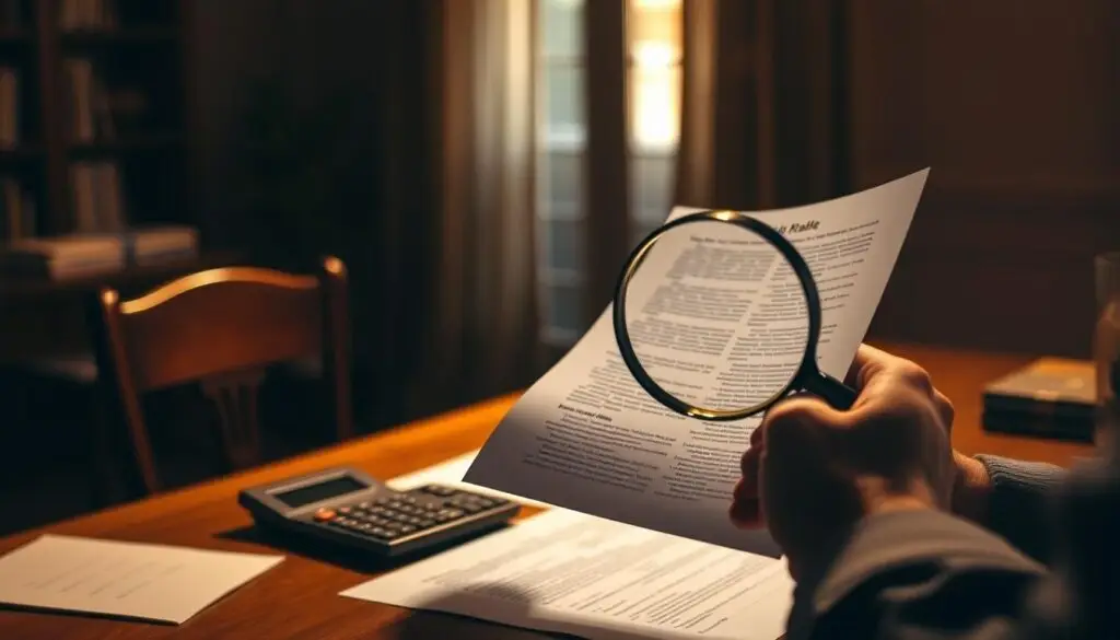 A Dimly Lit Room With A Wooden Desk And Chair, A Stack Of Documents And A Calculator On The Surface. In The Foreground, A Person'S Hands Holding A Magnifying Glass, Carefully Examining The Fine Print Of A Legal Document. The Background Is Blurred, Creating A Sense Of Focus On The Details At Hand. Warm, Golden Lighting Casts A Contemplative Mood, Emphasizing The Importance And Gravity Of Understanding The Legal Complexities. The Scene Conveys The Idea Of Diligently Studying And Comprehending The Intricacies Of High-Interest Lending Regulations, With The Goal Of Protecting One'S Rights And Interests.