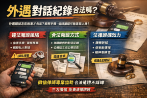 外遇對話紀錄合法性5大分析:法律問題解析 三方徵信社-律師見證/合約保證 外遇對話紀錄