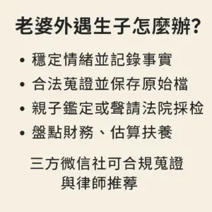 處理老婆外遇生子後的步驟7大關鍵 三方徵信社-律師見證/合約保證 Chatgpt Image 2025年12月12日 下午02 13 02