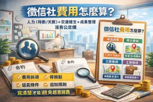 徵信社費用怎麼算?2026 最新行情、計費方式一次看懂 三方徵信社-律師見證/合約保證 徵信社費用