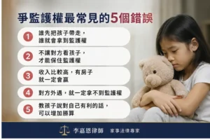 監護權最常五個錯誤